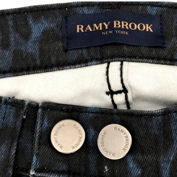 Ramy Brooks Leopard Print Kate Mid Rise Moto Skinny Jeans 24 NWT - Picture 7 of 9